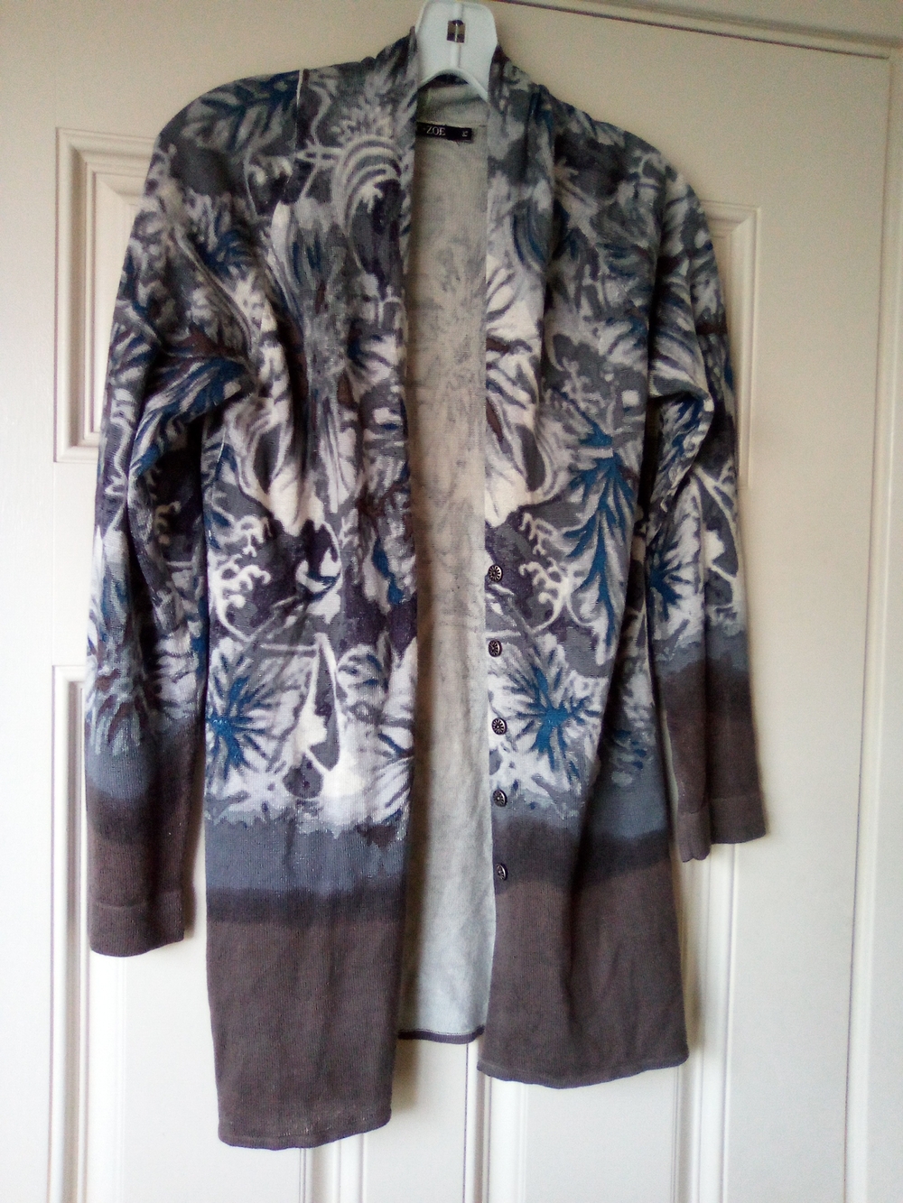 NIC+ZOE Grey and Blue Knit Cardigan XS